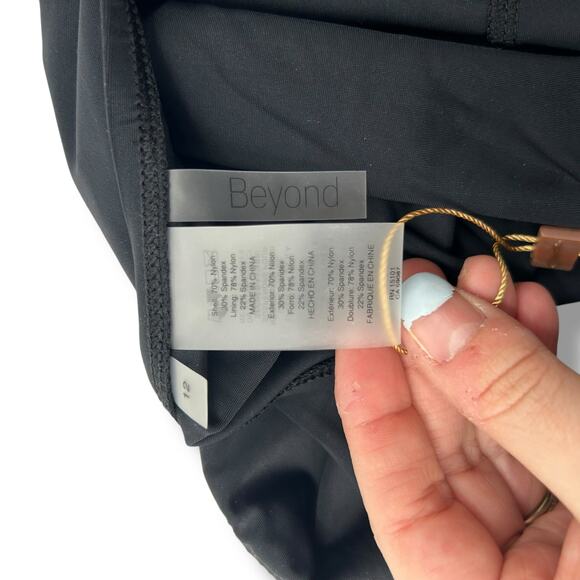 NEW Macy's Mix & Match Tankini Swimsuit Size 12 Black White Polka Dot High Waist - Picture 11 of 11